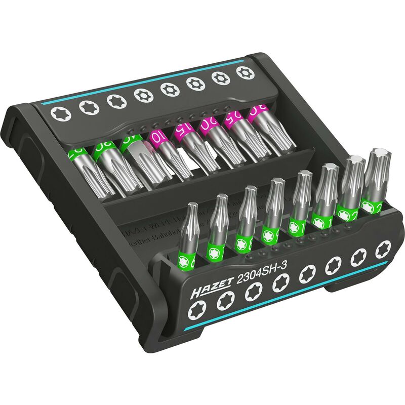 foto del prodotto hazet smartholder con 16 bit corto 2304sh 3 attacco esagonale, massiccio, 1 4 di pollice 6,3 mm profilo interno torx , profilo torx tamper
