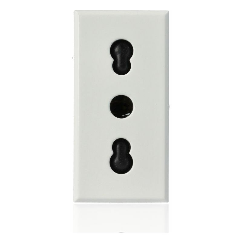 foto del prodotto hd4180 presa 2p t 10 16a 250 vac bipasso interasse 19mm e 26mm alveoli schermati bianco axolute bticino