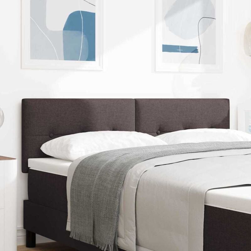 foto del prodotto headboard button tufted marrone scuro 160 cm tessuto vidaxl