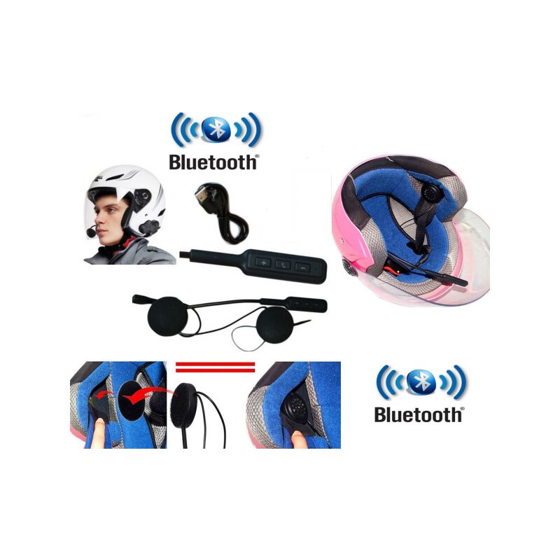 foto del prodotto headset microfono auricolare bluetooth impermeabile per casco moto mp3