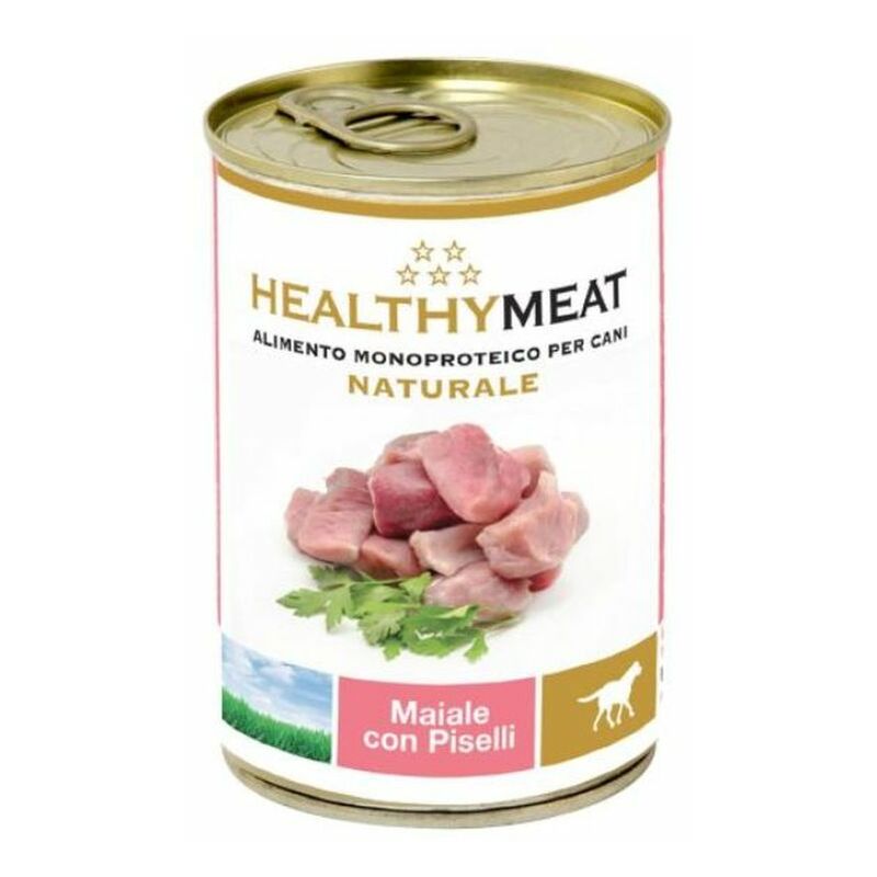 foto del prodotto healthy meat cane monoproteico pezzi di carne 400gr maiale e piselli