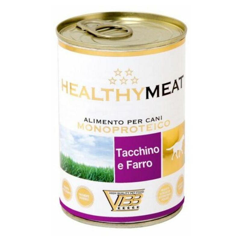 foto del prodotto healthy meat cane pat monoproteico 400gr tacchino e farro