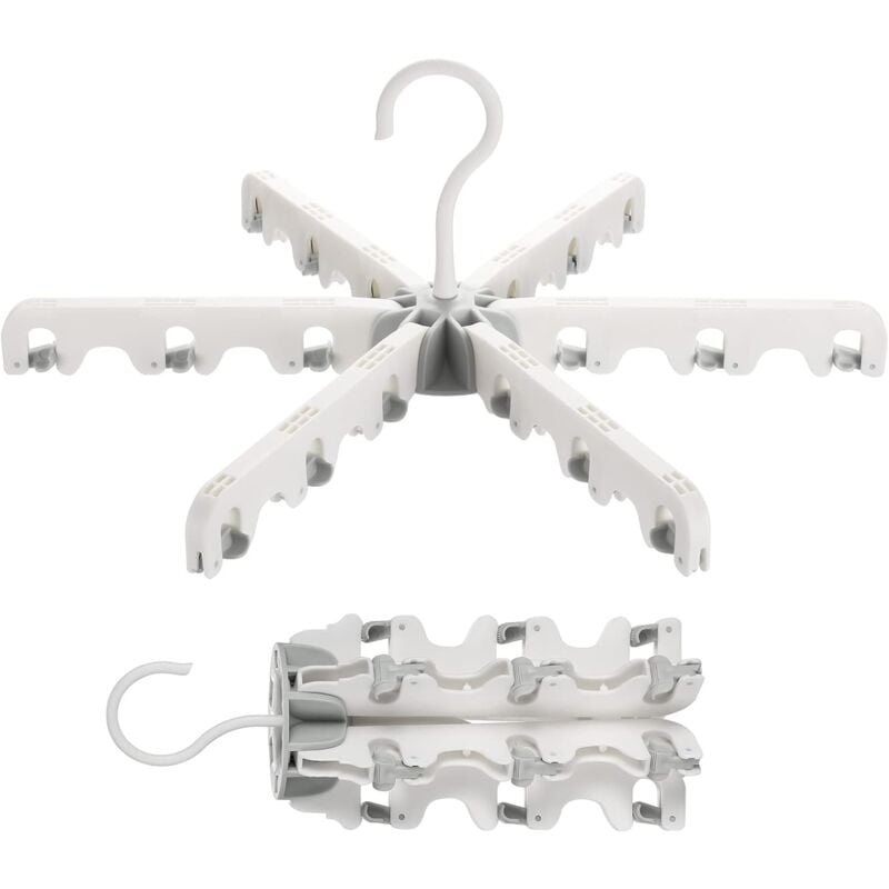foto del prodotto heavy duty plastic hangers, 18 lined garment racks. non slip. space saving, 360 swivel hook, suitable for towels, clothes, etc. gray