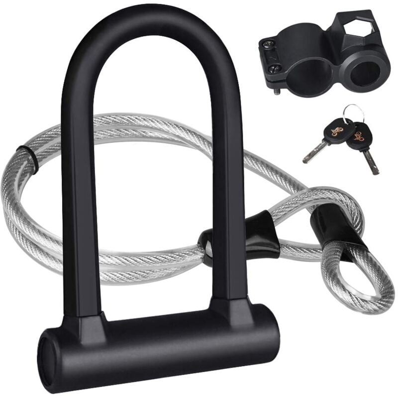 foto del prodotto heavy duty u shaped bike lock, secure combination lock with 16mm shackle, 1.2m length