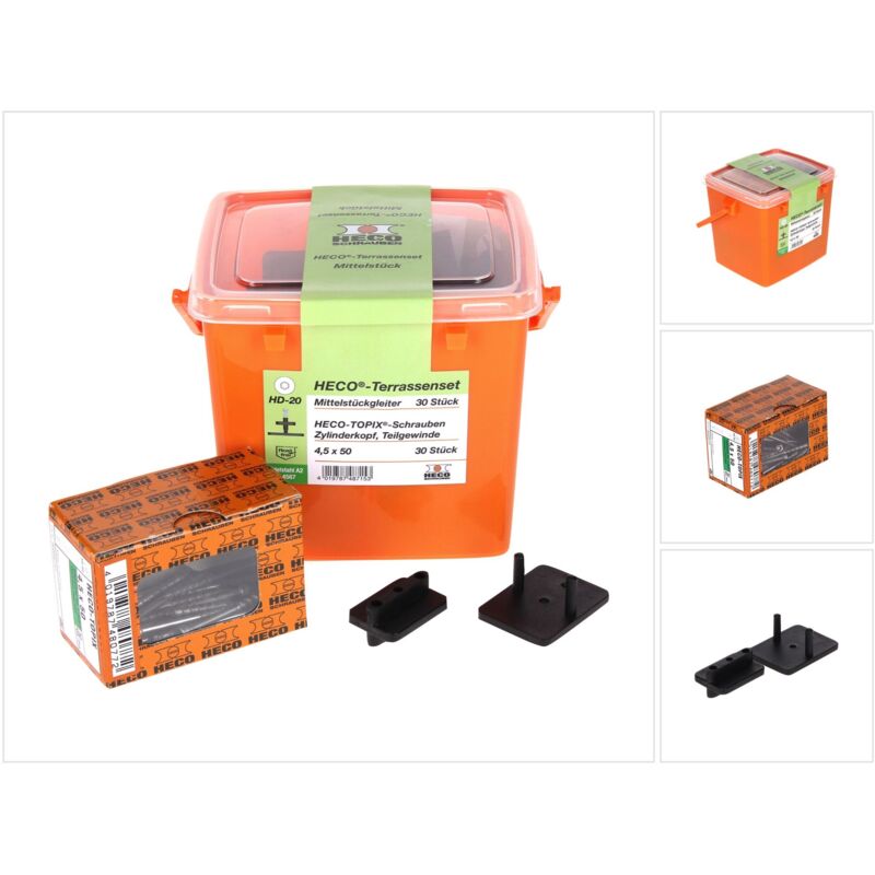 foto del prodotto heco set di fissaggio per terrazza, 30 pz. 48715 set di viti topix 4,5 x 50 mm hd 20 valigetta plastica