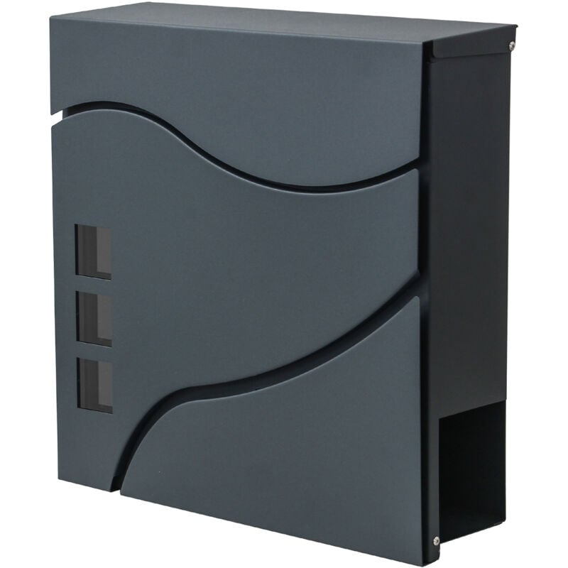 foto del prodotto hegele cassetta portalettere a parete hhg 205 acciaio zincato 11x37x37cm antracite