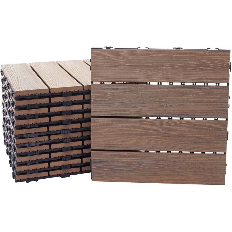 foto del prodotto hegele - piastrelle pavimentazione da esterno hhg-169 wpc 1mq 11 pezzi 30x30cm marrone