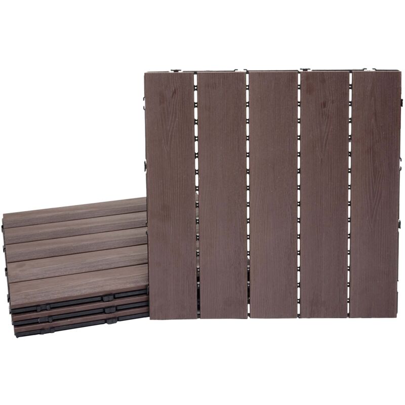 foto del prodotto hegele piastrelle pavimentazione da esterno hhg 169 wpc 1mq 4 pezzi 50x50cm marrone scuro