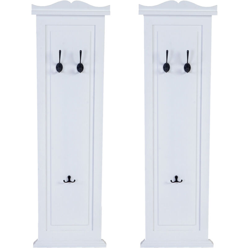 foto del prodotto hegele set 2x appendiabiti attaccapanni legno paulonia 6x28x109cm bianco laccato