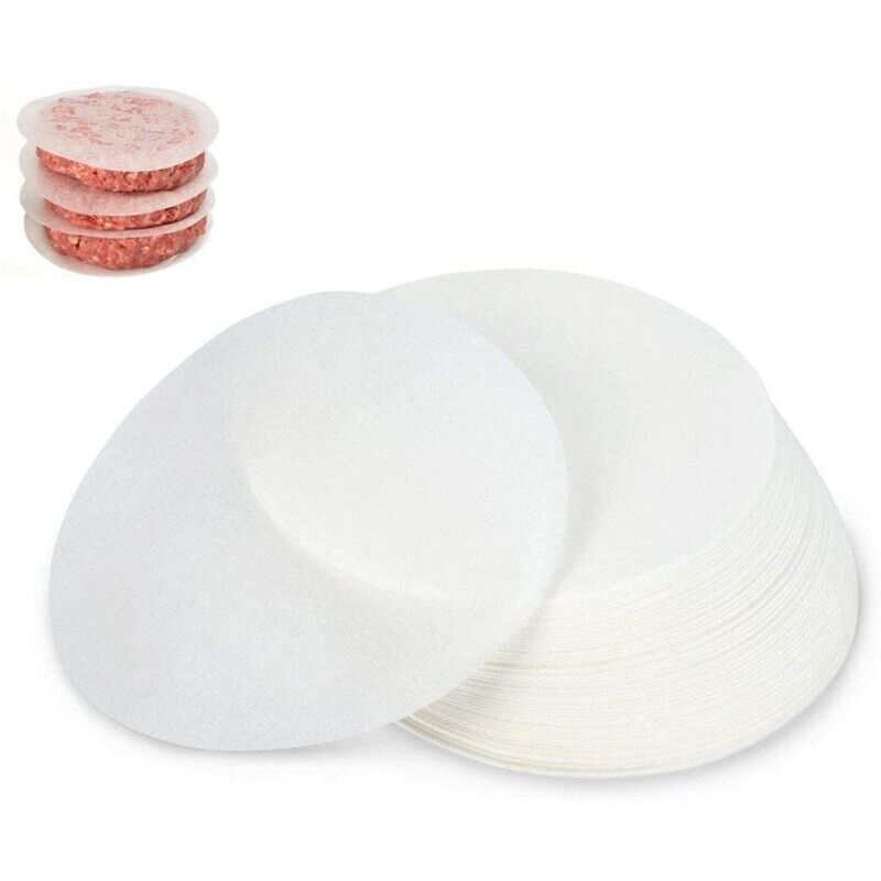 foto del prodotto heguyey 500 pezzi di carta antiaderente, diametro 13 cm, carta per carne macinata, dischi per hamburger,