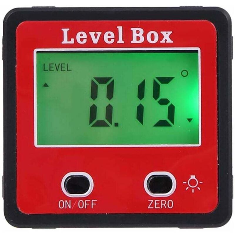 foto del prodotto heguyey misuratore di angolo orizzontale digitale, inclinometro, livella elettronica digitale, strumenti di misurazione con base magnetica, rosso