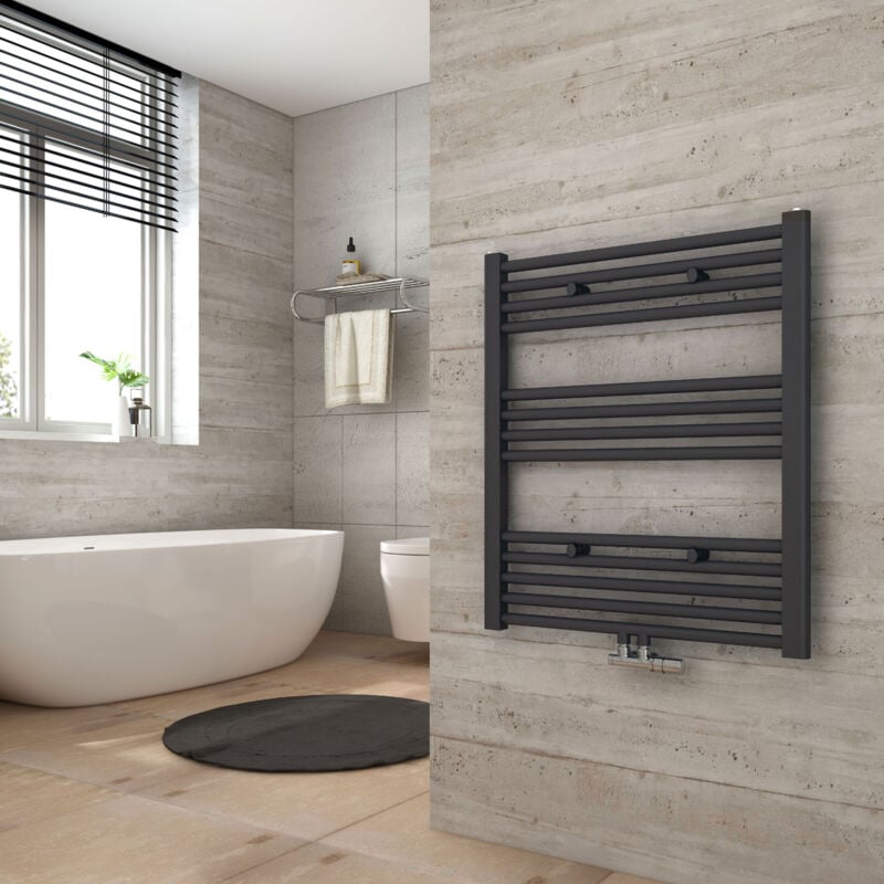 foto del prodotto heilmetz bagno radiatore asciugamani riscaldamento 700 x 600 mm antracite radiatore asciugamani collegamento centrale scaldasalviette