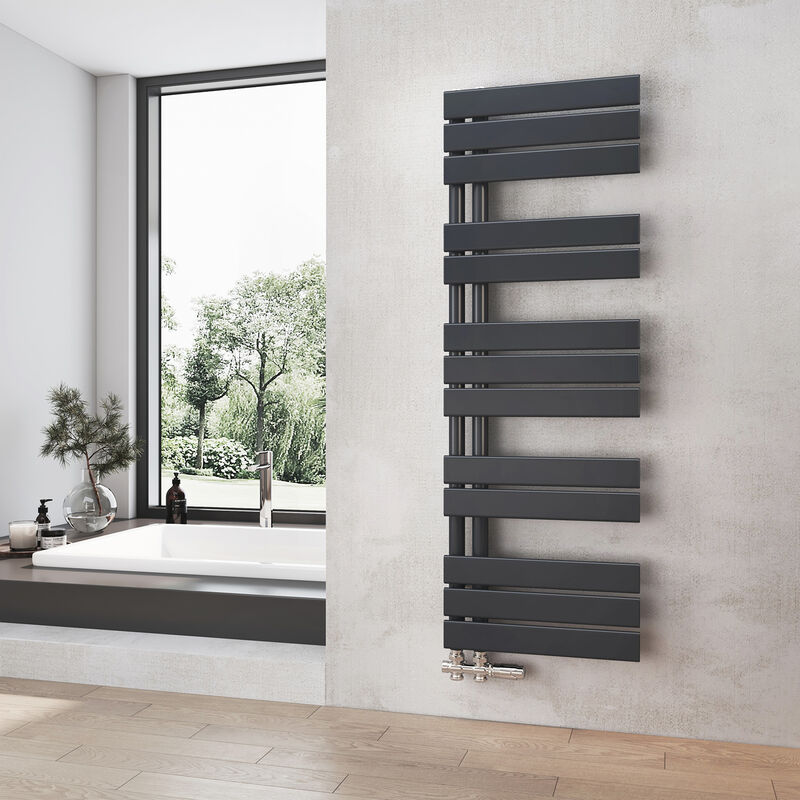 foto del prodotto heilmetz radiatore bagno antracite scaldasalviette 400 x 1176 mm radiatore bagno scaldasalviette