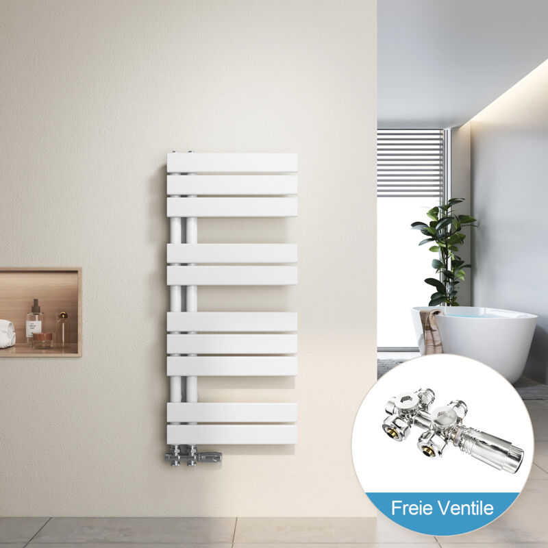 foto del prodotto heilmetz radiatore da bagno e scaldasalviette valvole bianco 90x40cm scaldasalviette cromo valvola