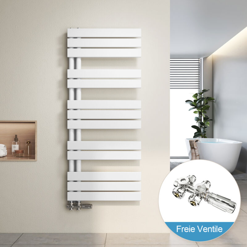 foto del prodotto heilmetz radiatore da bagno e scaldasalviette valvole bianco 9120x50cm scaldasalviette cromo valvola