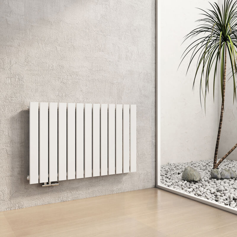 foto del prodotto heilmetz radiatore termosifone singolo strato piatto termosifoni ad acqua calda in acciaio orizzontale bianco 63x100.6cm 730w