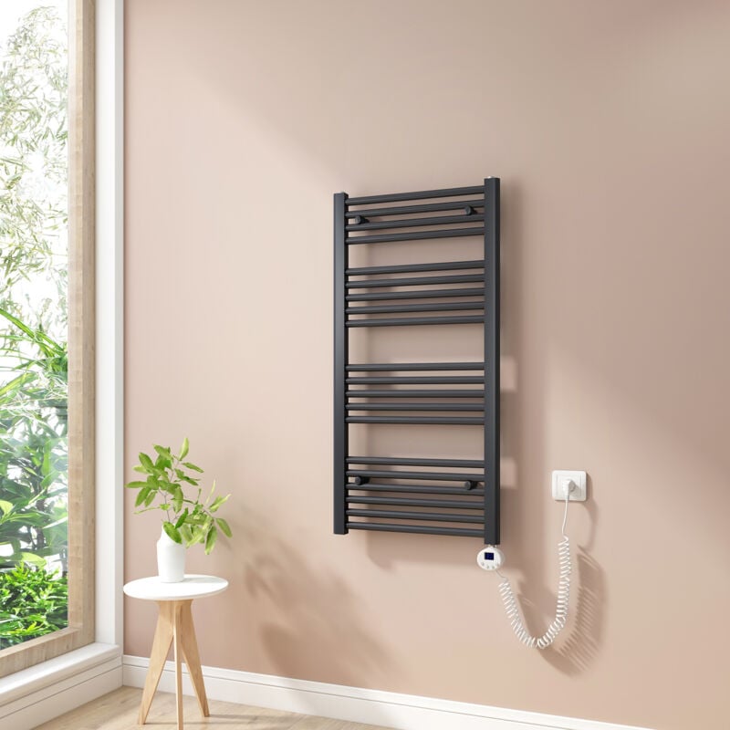 foto del prodotto heilmetz scaldasalviette elettrici con termostato di riscaldamento elettrico modalit timer e termostato, portasciugamani elettrico 100x50cm,