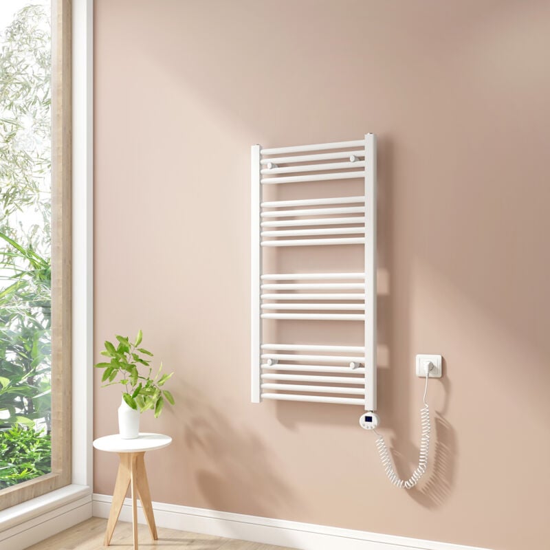 foto del prodotto heilmetz scaldasalviette elettrici con termostato di riscaldamento elettrico modalit timer e termostato, portasciugamani elettrico 100x50cm,
