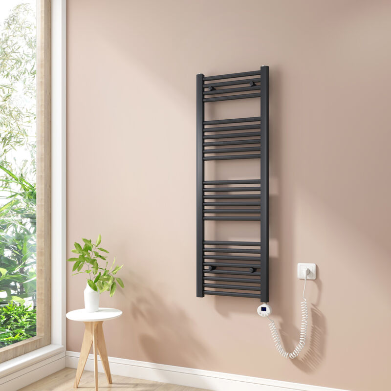foto del prodotto heilmetz scaldasalviette elettrici con termostato di riscaldamento elettrico modalit timer e termostato, portasciugamani elettrico 120x40cm,