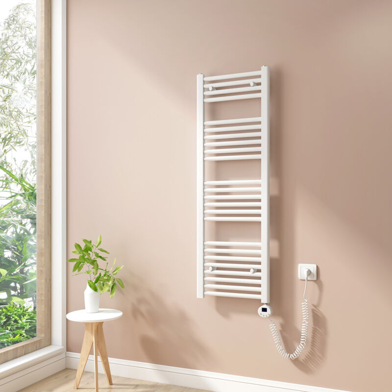 foto del prodotto heilmetz scaldasalviette elettrici con termostato di riscaldamento elettrico modalit timer e termostato, portasciugamani elettrico 120x40cm,