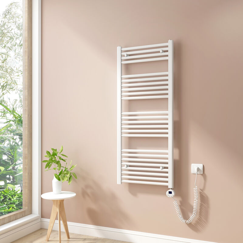 foto del prodotto heilmetz scaldasalviette elettrici con termostato di riscaldamento elettrico modalit timer e termostato, portasciugamani elettrico 120x50cm,