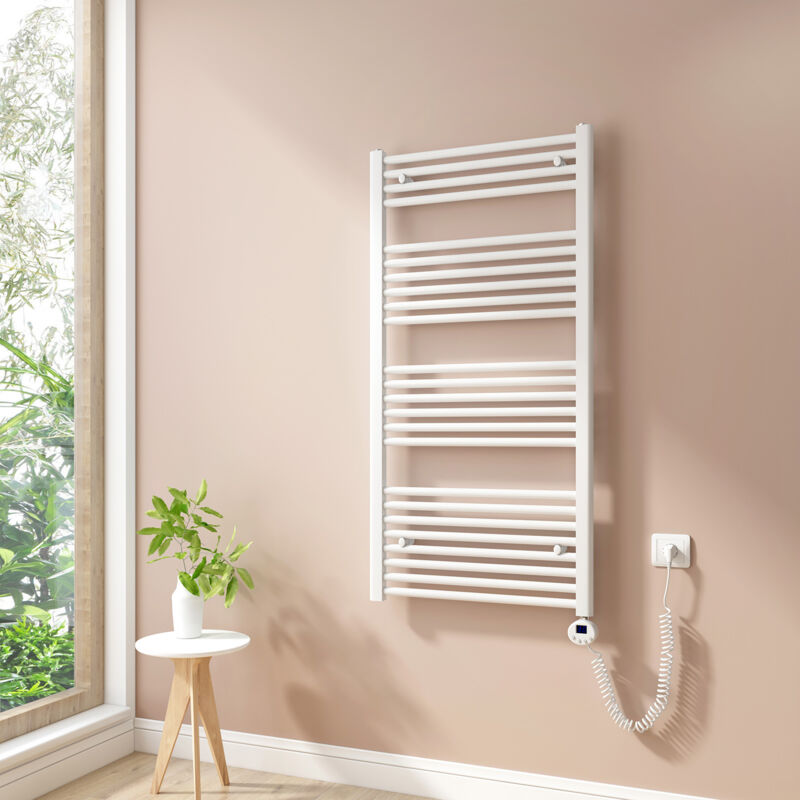 foto del prodotto heilmetz scaldasalviette elettrici con termostato di riscaldamento elettrico modalit timer e termostato, portasciugamani elettrico 120x60cm,
