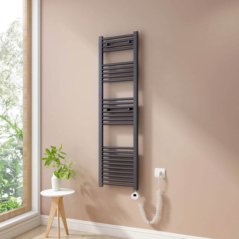 foto del prodotto heilmetz scaldasalviette elettrici con termostato di riscaldamento elettrico modalit timer e termostato, portasciugamani elettrico 140x40cm,