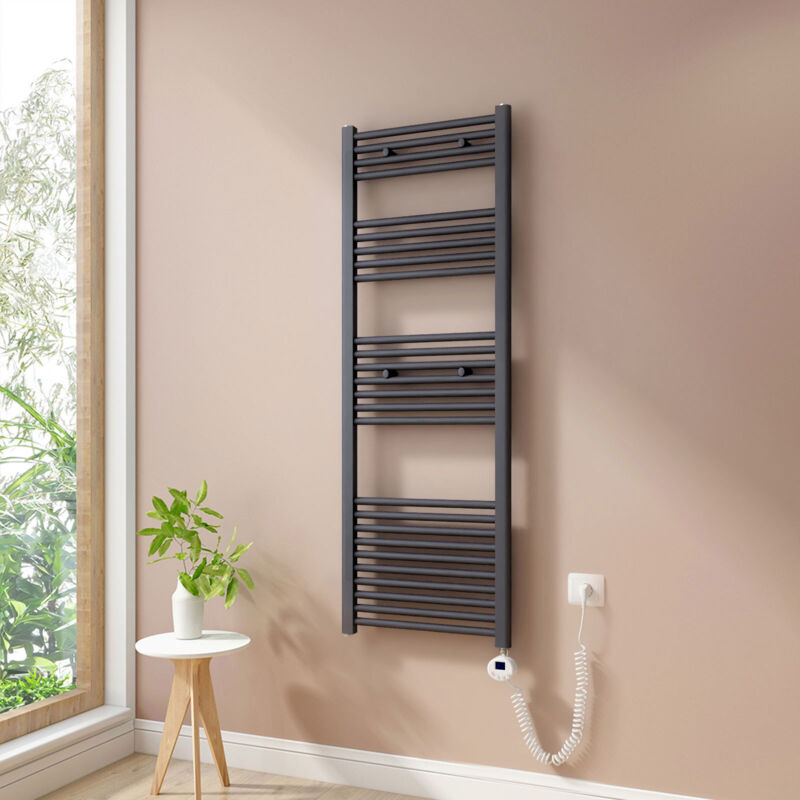 foto del prodotto heilmetz scaldasalviette elettrici con termostato di riscaldamento elettrico modalit timer e termostato, portasciugamani elettrico 140x50cm,