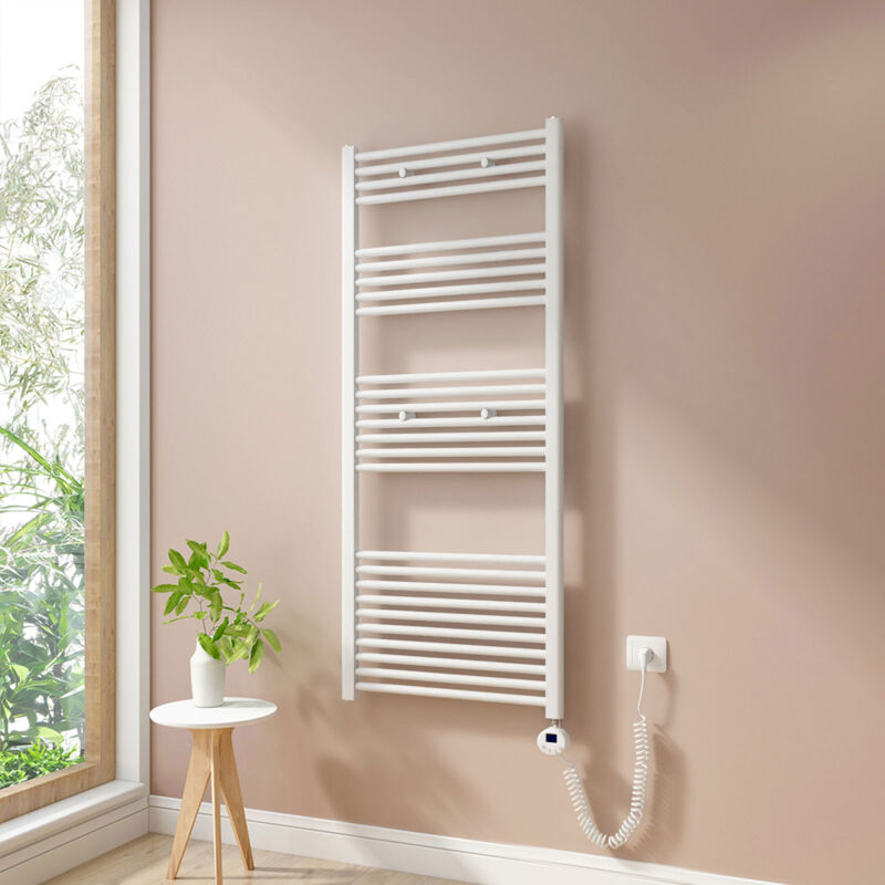 foto del prodotto heilmetz scaldasalviette elettrici con termostato di riscaldamento elettrico modalit timer e termostato, portasciugamani elettrico 140x60cm,