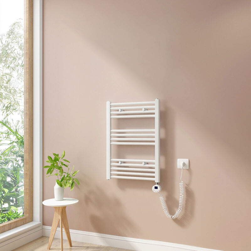foto del prodotto heilmetz scaldasalviette elettrici con termostato di riscaldamento elettrico modalit timer e termostato, portasciugamani elettrico 70x50cm,