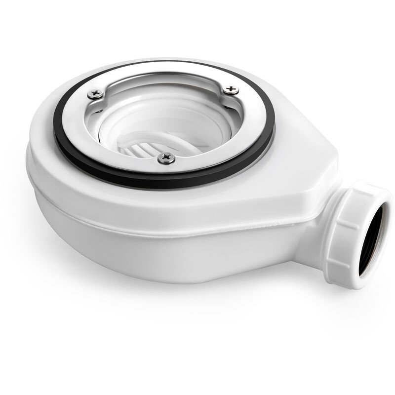 foto del prodotto heilmetz sifone per piatti doccia 90 mm, set di scarico con sifone per cabine doccia, scarico doccia con sifone per odori e setaccio per capelli