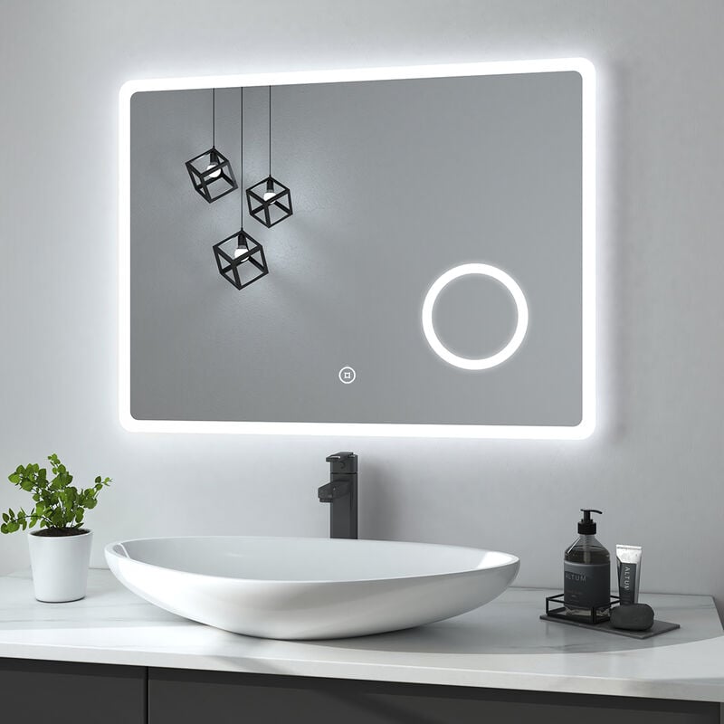foto del prodotto heilmetz specchio da bagno con illuminazione specchio da parete specchio da bagno con illuminazione specchio da bagno a led ip44 a risparmio