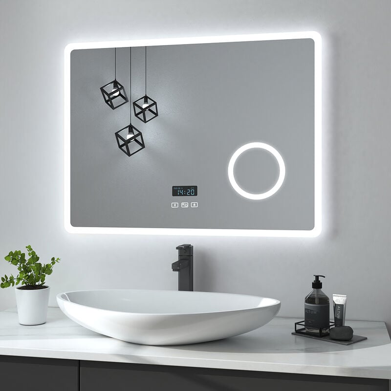 foto del prodotto heilmetz specchio da bagno con illuminazione specchio da parete specchio da bagno con illuminazione specchio da bagno a led ip44 a risparmio