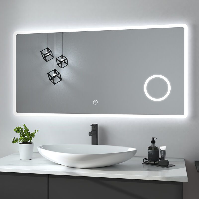 foto del prodotto heilmetz specchio da bagno con illuminazione specchio da parete specchio da bagno con illuminazione specchio da bagno a led ip44 a risparmio