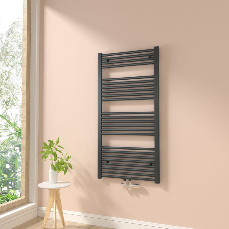 foto del prodotto heilmetz termoarredo scaldasalviette bagno radiatore ad acqua calda non elettrico antracite 120x60cm 624w