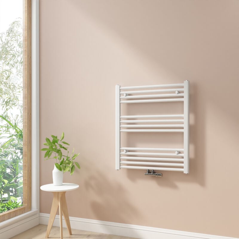 foto del prodotto heilmetz termoarredo scaldasalviette bagno radiatore ad acqua calda non elettrico bianca 70x60cm 330w