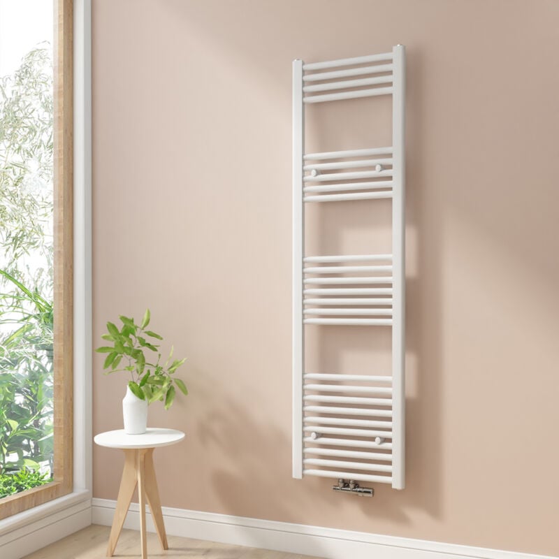 foto del prodotto heilmetz termoarredo scaldasalviette non elettrico bagno radiatore ad acqua calda bianca 140x40cm 476w