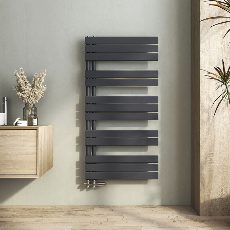 foto del prodotto heilmetz termoarredo scaldasalviette radiatore acqua calda design laterale verticale pannel scaldasalviette connessione antracite 1176 x 600 mm 726w
