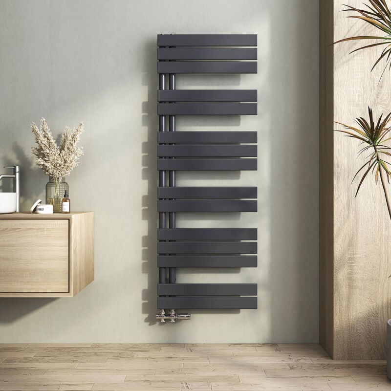foto del prodotto heilmetz termoarredo scaldasalviette radiatore acqua calda design laterale verticale pannel scaldasalviette connessione antracite 1385 x 500 mm 694w
