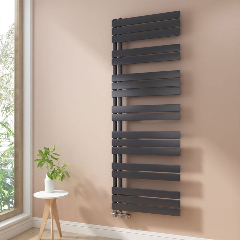 foto del prodotto heilmetz termoarredo scaldasalviette radiatore acqua calda design laterale verticale pannel scaldasalviette connessione antracite 1662 x 600 1025w