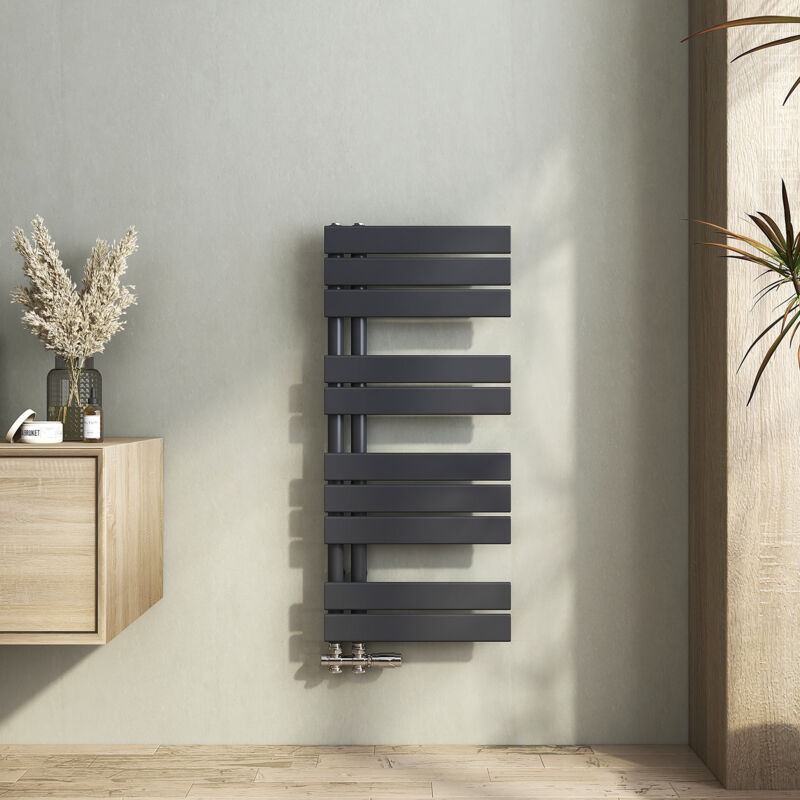 foto del prodotto heilmetz termoarredo scaldasalviette radiatore acqua calda design laterale verticale pannel scaldasalviette connessione antracite 899 x 400 mm 399w
