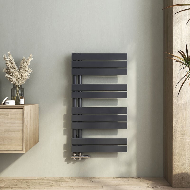 foto del prodotto heilmetz termoarredo scaldasalviette radiatore acqua calda design laterale verticale pannel scaldasalviette connessione antracite 899 x 500 mm 462w
