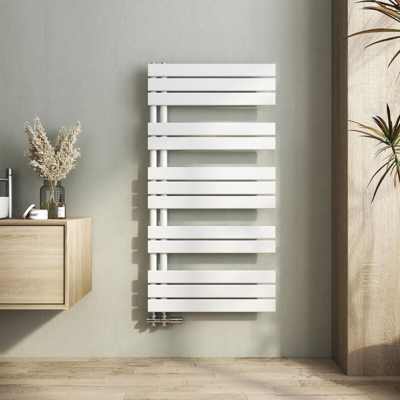 foto del prodotto heilmetz termoarredo scaldasalviette radiatore acqua calda design laterale verticale pannel scaldasalviette connessione bianca 1176 x 600 mm 691w