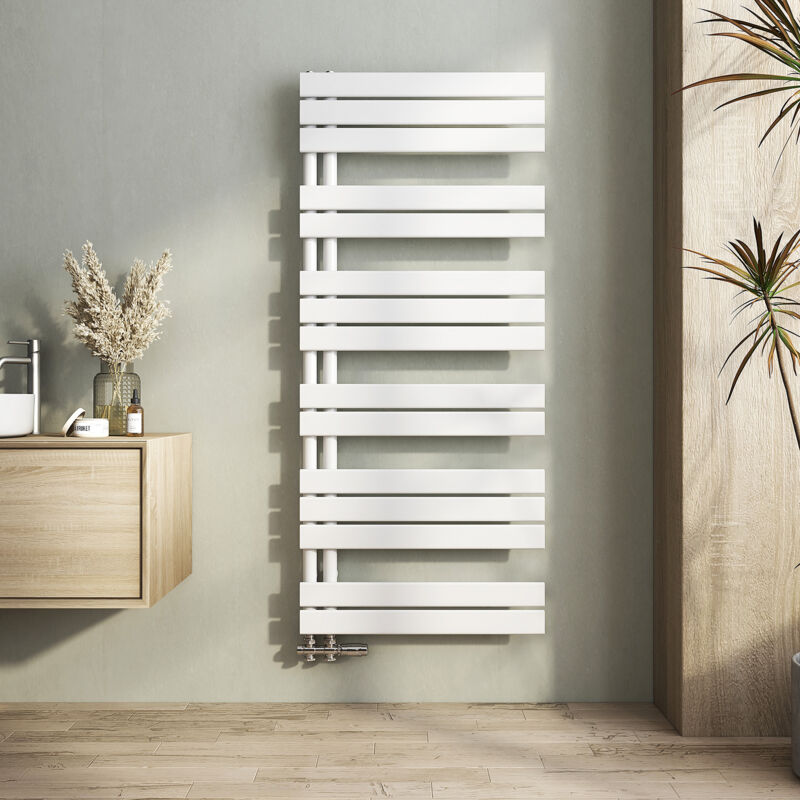 foto del prodotto heilmetz termoarredo scaldasalviette radiatore acqua calda design laterale verticale pannel scaldasalviette connessione bianca 1385 x 600 mm 798w
