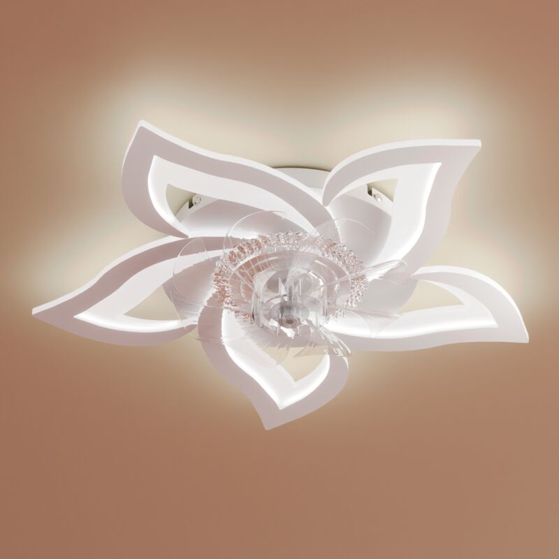 foto del prodotto heilmetz ventilatore da soffitto con luce, silenzioso, dimmer a 3 colori e 6 velocit , con telecomando per camera da letto e soggiorno bianco,