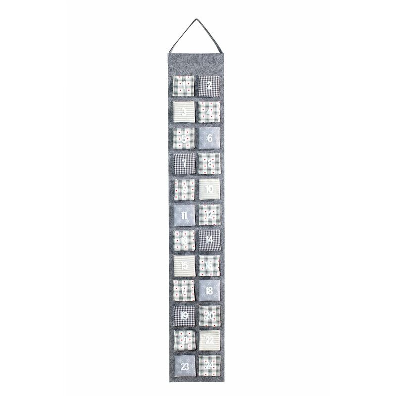 foto del prodotto heitmann deco calendario dell avvento da appendere e riempire, in feltro, grigio, beige, bianco