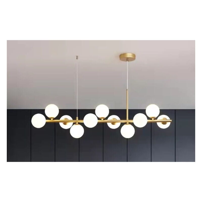 foto del prodotto helix milk lampadario moderno sopra tavolo a 11 luci, 100 cm