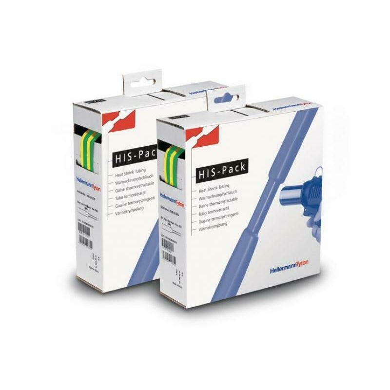 foto del prodotto hellermann tyton termorestringente 2 1 mb 6,4 3 ,2 gnye 5 metri giallo verde 300 30647
