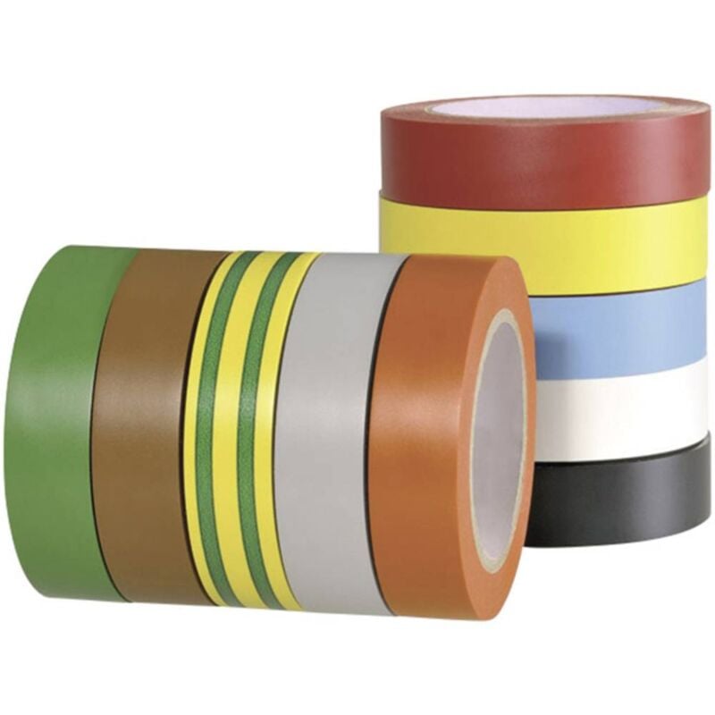 foto del prodotto hellermanntyton 710 00146 710 00146 nastro isolante helatape flex 15 rosso, grigio, giallo, verde, blu, arancione, bian