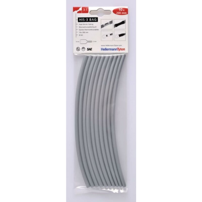 foto del prodotto hellermanntyton hellermann tyton guaina termorestringente grigia fino a 3 1 in sacchetti 308 30613